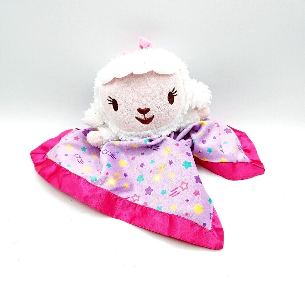 Disney Jr Doc McStuffins Lambie baby Security blanket plush purple  pink satin